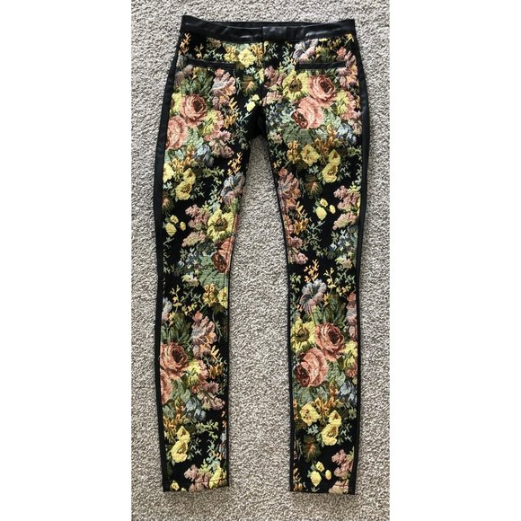 Blank NYC Floral Tapestry & Faux Leather Pants - Picture 3 of 11